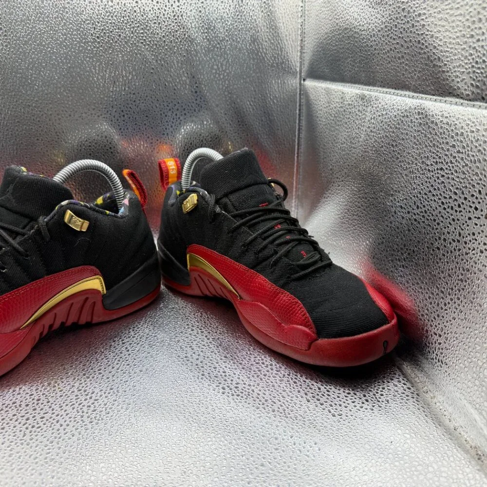 Size 5.5Y Nike Air Jordan 12‎ Retro Low SE Bowl Red Black Kids Shoes DH9695-001
